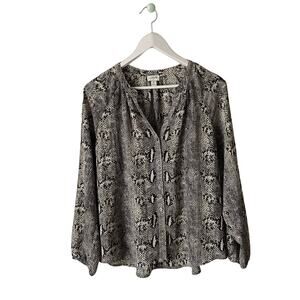 J. Crew Snakeskin Print Button-Down Blouse Size Medium